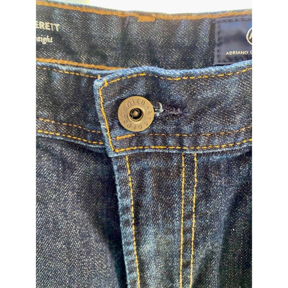 Adriano Goldschmied The Everett Slim Straight Dark Wash Jeans Size 36x32 - Picture 7 of 10